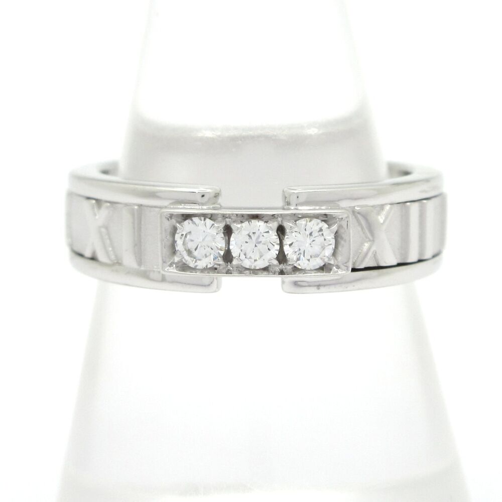 Tiffany & Co. Atlas Ring 18K White Gold Diamond